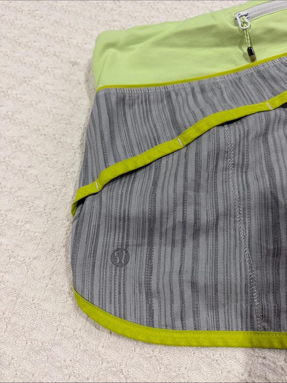 lululemon athletica Gray and Neon Yellow Athletic Shorts